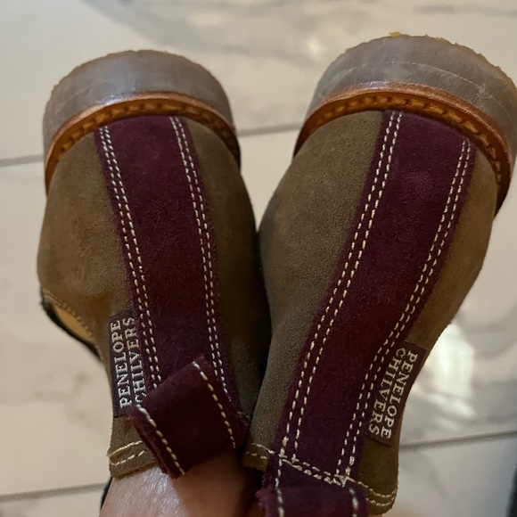 PENELOPE CHILVERS color-blocked pull up shearling suede ankle booties - Picture 9 of 11